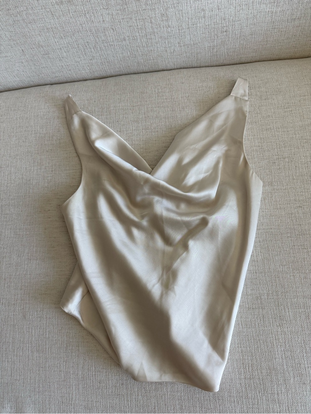 Abercrombie & Fitch Cream Satin Cowl top